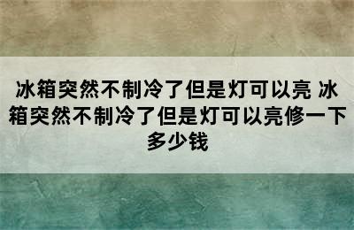 冰箱突然不制冷了但是灯可以亮 冰箱突然不制冷了但是灯可以亮修一下多少钱